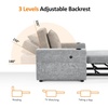 image:imageMCombo Convertible Sleeper Chair Bed 3in1 Folding Sofa Chair with Adjustable Backrest PullOut Bed with USB Port Cup Holders Linen Fabric for Small Spaces Living Room Guest Room Office VN6001