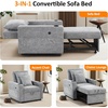 image:imageMCombo Convertible Sleeper Chair Bed 3in1 Folding Sofa Chair with Adjustable Backrest PullOut Bed with USB Port Cup Holders Linen Fabric for Small Spaces Living Room Guest Room Office VN6001