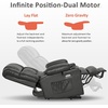 image:imageMCombo Dual Motor Power Lift Recliner Chair for Elderly Lay Flat Lift Chair with Heat and Massage Cup Holders USB Ports Faux Leather 7890 Cream White MediumGrey