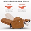 image:imageMCombo Dual Motor Power Lift Recliner Chair for Elderly Lay Flat Lift Chair with Heat and Massage Cup Holders USB Ports Faux Leather 7890 Cream White MediumTawny