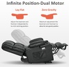 image:imageMCombo Dual Motor Power Lift Recliner Chair for Elderly Lay Flat Lift Chair with Heat and Massage Cup Holders USB Ports Faux Leather 7890 Cream White MediumBlack