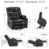 image:imageMCombo Dual Motor Power Lift Recliner Chair for Elderly Lay Flat Lift Chair with Heat and Massage Cup Holders USB Ports Faux Leather 7890 Cream White MediumBlack