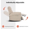 image:imageMCombo Dual Motor Power Lift Recliner Chair with Massage and Heat for Elderly USB Ports Lay Flat Fabric 7666 BeigeBeige