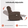 image:imageMCombo Dual Motor Power Lift Recliner Chair with Massage and Heat for Elderly USB Ports Lay Flat Fabric 7666 BeigeDark Brown