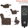 image:imageMCombo Dual Motor Power Lift Recliner Chair with Massage and Heat for Elderly USB Ports Lay Flat Fabric 7666 BeigeDark Brown