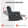 image:imageMCombo Dual Motor Power Lift Recliner Chair with Massage and Heat for Elderly USB Ports Lay Flat Fabric 7666 BeigeDark Grey
