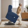 image:imageMCombo Dual Motor Power Lift Recliner Chair with Massage and Heat for Elderly USB Ports Lay Flat Fabric 7666 BeigeNavy Blue