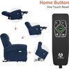 image:imageMCombo Dual Motor Power Lift Recliner Chair with Massage and Heat for Elderly USB Ports Lay Flat Fabric 7666 BeigeNavy Blue