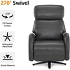 image:imageMCombo Dual Motor Power Recliner Chair for Adults Modern Faux Leather Electric Swivel Recliner with USB Charging Heavy Duty Adjustable Lounge Chair for Living Room amp Bedroom 4610 Grey