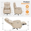 image:imageMCombo Dual Motor Power Recliner Chair for Adults Modern Faux Leather Electric Swivel Recliner with USB Charging Heavy Duty Adjustable Lounge Chair for Living Room amp Bedroom 4610 Beige