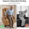 image:imageMCombo Extra Wide Power Lift Recliner Chair for Elderly Lift Chair with Heat and Massage for Big People USBampType C Ports Cup Holders Faux Leather R7045 Grey MediumWideTawny