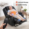 image:imageMCombo Extra Wide Power Lift Recliner Chair for Elderly Lift Chair with Heat and Massage for Big People USBampType C Ports Cup Holders Faux Leather R7045 Grey MediumWideBlack