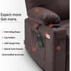 image:imageMCombo Extra Wide Power Lift Recliner Chair for Elderly Lift Chair with Heat and Massage for Big People USBampType C Ports Cup Holders Faux Leather R7045 Grey MediumWideLight Brown