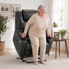 image:imageMCombo Extra Wide Power Lift Recliner Chair for Elderly Lift Chair with Heat and Massage for Big People USBampType C Ports Cup Holders Faux Leather R7045 Grey MediumWideGrey