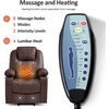 image:imageMCombo Extra Wide Power Lift Recliner Chair for Elderly Lift Chair with Heat and Massage for Big People USBampType C Ports Cup Holders Faux Leather R7045 Grey MediumWideLight Brown