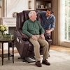 image:imageMCombo Extra Wide Power Lift Recliner Chair for Elderly Lift Chair with Heat and Massage for Big People USBampType C Ports Cup Holders Faux Leather R7045 Grey MediumWideDark Brown