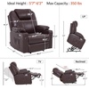 image:imageMCombo Extra Wide Power Lift Recliner Chair for Elderly Lift Chair with Heat and Massage for Big People USBampType C Ports Cup Holders Faux Leather R7045 Grey MediumWideDark Brown