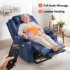 image:imageMCombo Extra Wide Power Lift Recliner Chair for Elderly Lift Chair with Heat and Massage for Big People USBampType C Ports Cup Holders Faux Leather R7045 Grey MediumWideBlue