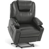 image:imageMCombo Extra Wide Power Lift Recliner Chair for Elderly Lift Chair with Heat and Massage for Big People USBampType C Ports Cup Holders Faux Leather R7045 Grey MediumWideGrey