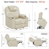 image:imageMCombo Extra Wide Power Lift Recliner Chair for Elderly Lift Chair with Heat and Massage for Big People USBampType C Ports Cup Holders Faux Leather R7045 Grey MediumWideCream White