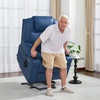 image:imageMCombo Extra Wide Power Lift Recliner Chair for Elderly Lift Chair with Heat and Massage for Big People USBampType C Ports Cup Holders Faux Leather R7045 Grey MediumWideBlue