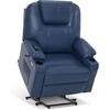 image:imageMCombo Extra Wide Power Lift Recliner Chair for Elderly Lift Chair with Heat and Massage for Big People USBampType C Ports Cup Holders Faux Leather R7045 Grey MediumWideBlue