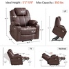 image:imageMCombo Extra Wide Power Lift Recliner Chair for Elderly Lift Chair with Heat and Massage for Big People USBampType C Ports Cup Holders Faux Leather R7045 Grey MediumWideLight Brown