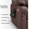 image:imageMCombo Extra Wide Power Lift Recliner Chair for Elderly Lift Chair with Heat and Massage for Big People USBampType C Ports Cup Holders Faux Leather R7045 Grey MediumWideLight Brown