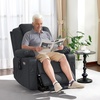 image:imageMCombo Extra Wide Power Lift Recliner Chair for Elderly Lift Chair with Heat and Massage for Big People USBampType C Ports Cup Holders Faux Leather R7045 Grey MediumWideBlack