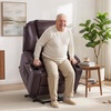 image:imageMCombo Extra Wide Power Lift Recliner Chair for Elderly Lift Chair with Heat and Massage for Big People USBampType C Ports Cup Holders Faux Leather R7045 Grey MediumWideDark Brown