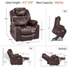 image:imageMCombo Extra Wide Power Lift Recliner Chair for Elderly Lift Chair with Heat and Massage for Big People USBampType C Ports Cup Holders Faux Leather R7045 Grey MediumWideDark Brown