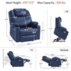 image:imageMCombo Extra Wide Power Lift Recliner Chair for Elderly Lift Chair with Heat and Massage for Big People USBampType C Ports Cup Holders Faux Leather R7045 Grey MediumWideBlue