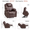 image:imageMCombo Extra Wide Power Lift Recliner Chair for Elderly Lift Chair with Heat and Massage for Big People USBampType C Ports Cup Holders Faux Leather R7045 Grey MediumWideLight Brown
