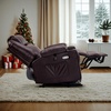 image:imageMCombo Extra Wide Power Lift Recliner Chair for Elderly Lift Chair with Heat and Massage for Big People USBampType C Ports Cup Holders Faux Leather R7045 Grey MediumWideDark Brown
