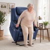 image:imageMCombo Extra Wide Power Lift Recliner Chair for Elderly Lift Chair with Heat and Massage for Big People USBampType C Ports Cup Holders Faux Leather R7045 Grey MediumWideBlue