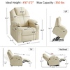 image:imageMCombo Extra Wide Power Lift Recliner Chair for Elderly Lift Chair with Heat and Massage for Big People USBampType C Ports Cup Holders Faux Leather R7045 Grey MediumWideCream White