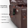 image:imageMCombo Extra Wide Power Lift Recliner Chair for Elderly Lift Chair with Heat and Massage for Big People USBampType C Ports Cup Holders Faux Leather R7045 Grey MediumWideDark Brown