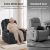 image:imageMCombo Extra Wide Power Lift Recliner Chair for Elderly Lift Chair with Heat and Massage for Big People USBampType C Ports Cup Holders Faux Leather R7045 Grey MediumWideBlack