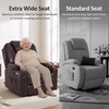 image:imageMCombo Extra Wide Power Lift Recliner Chair for Elderly Lift Chair with Heat and Massage for Big People USBampType C Ports Cup Holders Faux Leather R7045 Grey MediumWideDark Brown