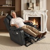 image:imageMCombo Extra Wide Power Lift Recliner Chair for Elderly Lift Chair with Heat and Massage for Big People USBampType C Ports Cup Holders Faux Leather R7045 Grey MediumWideBlack