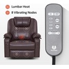 image:imageMCombo Extra Wide Power Lift Recliner Chair for Elderly Lift Chair with Heat and Massage for Big People USBampType C Ports Cup Holders Faux Leather R7045 Grey MediumWideDark Brown