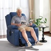 image:imageMCombo Extra Wide Power Lift Recliner Chair for Elderly Lift Chair with Heat and Massage for Big People USBampType C Ports Cup Holders Faux Leather R7045 Grey MediumWideBlue