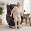 image:imageMCombo Extra Wide Power Lift Recliner Chair for Elderly Lift Chair with Heat and Massage for Big People USBampType C Ports Cup Holders Faux Leather R7045 Grey MediumWideDark Brown