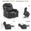 image:imageMCombo Extra Wide Power Lift Recliner Chair for Elderly Lift Chair with Heat and Massage for Big People USBampType C Ports Cup Holders Faux Leather R7045 Grey MediumWideBlack