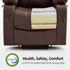 image:imageMCombo Extra Wide Power Lift Recliner Chair for Elderly Lift Chair with Heat and Massage for Big People USBampType C Ports Cup Holders Faux Leather R7045 Grey MediumWideLight Brown