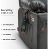 image:imageMCombo Extra Wide Power Lift Recliner Chair for Elderly Lift Chair with Heat and Massage for Big People USBampType C Ports Cup Holders Faux Leather R7045 Grey MediumWideGrey