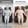 image:imageMCombo Extra Wide Power Lift Recliner Chair for Elderly Lift Chair with Heat and Massage for Big People USBampType C Ports Cup Holders Faux Leather R7045 Grey MediumWideDark Brown