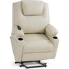 image:imageMCombo Extra Wide Power Lift Recliner Chair for Elderly Lift Chair with Heat and Massage for Big People USBampType C Ports Cup Holders Faux Leather R7045 Grey MediumWideCream White