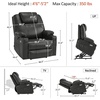 image:imageMCombo Extra Wide Power Lift Recliner Chair for Elderly Lift Chair with Heat and Massage for Big People USBampType C Ports Cup Holders Faux Leather R7045 Grey MediumWideGrey