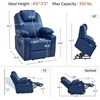 image:imageMCombo Extra Wide Power Lift Recliner Chair for Elderly Lift Chair with Heat and Massage for Big People USBampType C Ports Cup Holders Faux Leather R7045 Grey MediumWideBlue